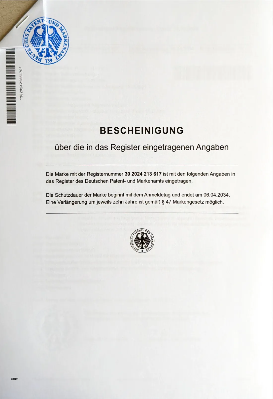 Certified register extract for SprayQuantAI, page 1