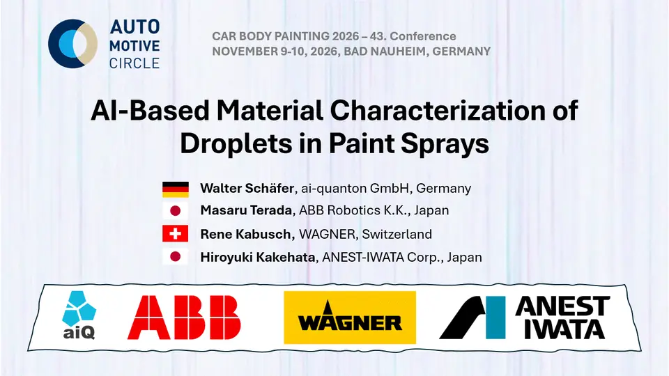 Car Body Painting 2026报告“AI-Based Material Characterization of Droplets in Paint Sprays”的标题幻灯片